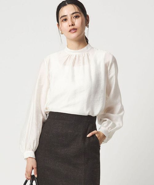 green label relaxing/フェイクパール スタンドネック ブラウス/シャツ / ブラウス
