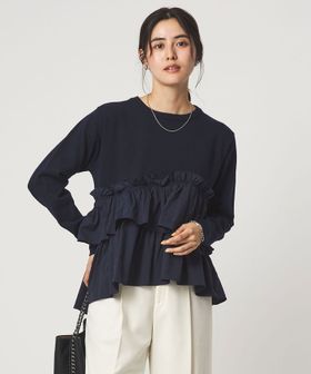 green label relaxing/ティアード ドッキング プルオーバー ニット 2/ニット / セーター