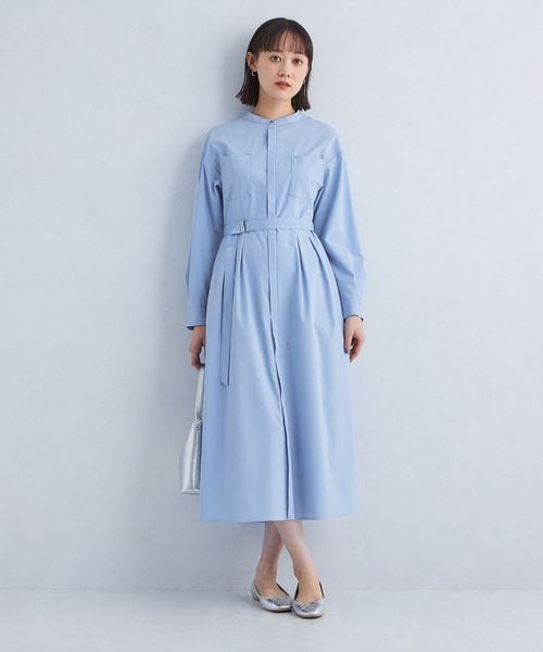 green label relaxing/スタンド ポケット シャツ ワンピース/ワンピース