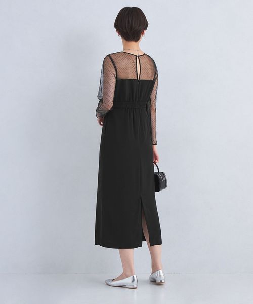 ドットチュールビスチェ　ワンピース　2 グリーンレーベルリラクシング ドットチュール ビスチェ ワンピース 2（UNITED ARROWS green