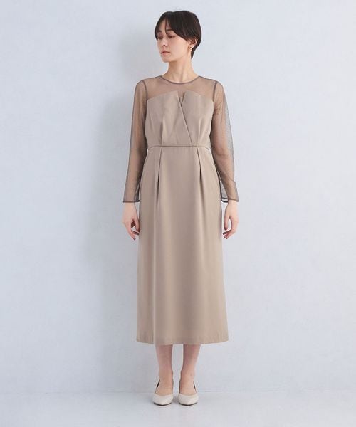 ドットチュールビスチェ　ワンピース　2 グリーンレーベルリラクシング ドットチュール ビスチェ ワンピース 2（UNITED ARROWS green