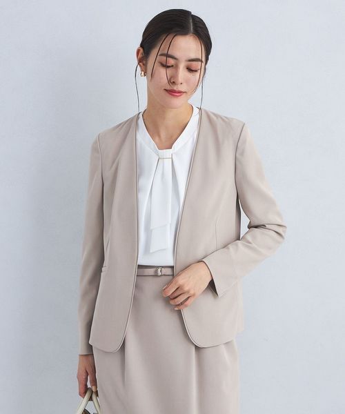 green label relaxing/サラフール ノーラペル ジャケット  ―マシンウォッシャブル・ストレッチ・UVカット―/ノーカラージャケット