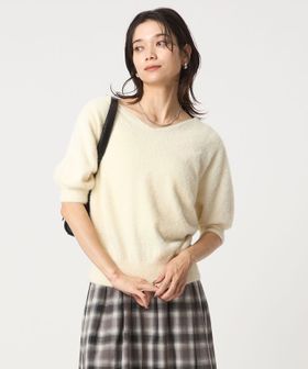 green label relaxing/フラッフフェザー 2WAY ショートスリーブ ニット プルオーバー ―ウォッシャブル―/ニット / セーター