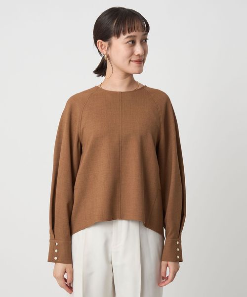 【UNITED ARROWS】ウォッシャブルセットアップ M 定価3.6万 ソフトジョーゼット プルオーバー ―マシンウォッシャブル