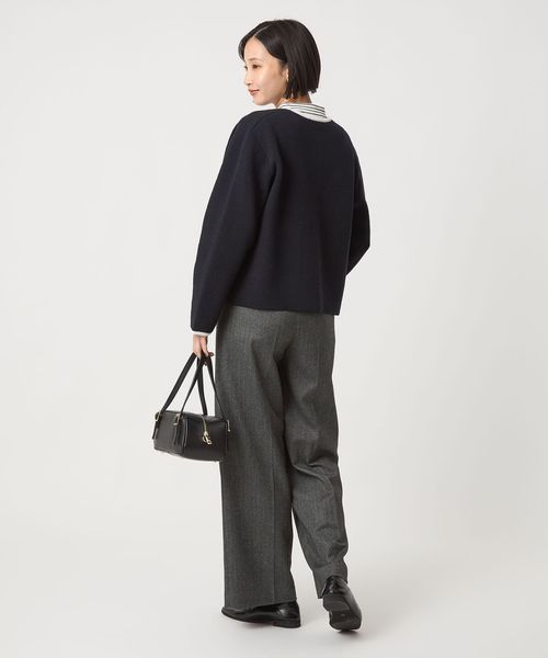 size SHORT/TALLあり］ホームスパン ストレート パンツ ストレッチ