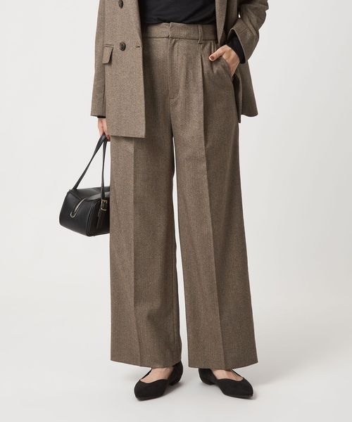 【美品】UNITED ARROWS グリーンスーツ　ジャケット&パンツ size SHORT/TALLあり］ホームスパン ストレート パンツ ストレッチ