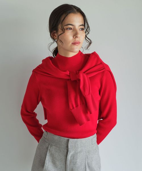 green label relaxing/ウール リブ ボトルネック ニット プルオーバー ウォッシャブル/ニット / セーター