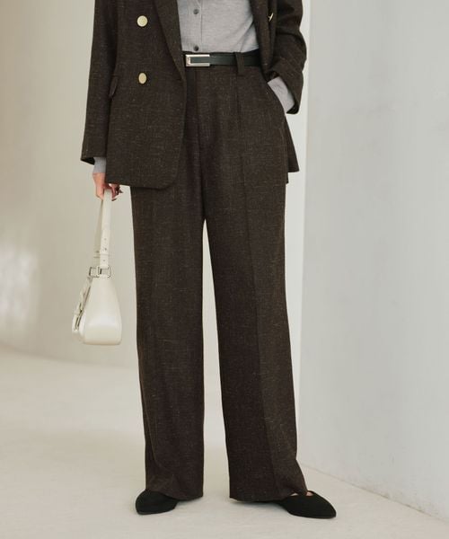 green label relaxing/［size SHORT/TALLあり］スラブ ワイド ストレート パンツ/スラックス