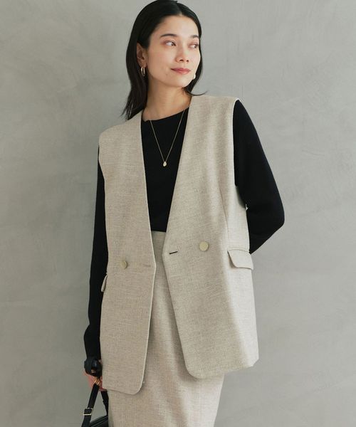 green label relaxing/スラブ ジレ /ベスト