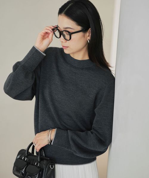 green label relaxing/ウール スムース ボトルネック フォルム ニット プルオーバー ウォッシャブル/ニット / セーター