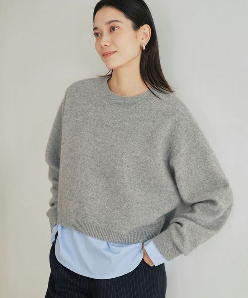 green label relaxing/FOXブレンド ラメ フォルム ドルマン ニット プルオーバー/ニット / セーター