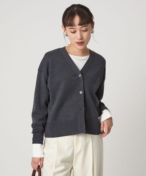 【美品】We11doneモノグラム Vネックカーディガン We11done モノグラム Vネックカーディガン | ブラック | FARFETCH JP