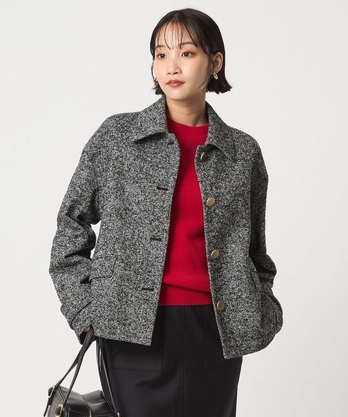 green label relaxing/ヘリンボーン 襟付き ショート ジャケット コート/その他ジャケット / スーツ / セットアップ