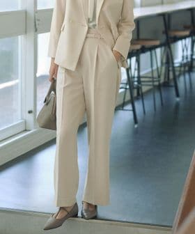 green label relaxing/［size SHORT/TALLあり］パウドレ ワイド パンツ ナチュラル/スラックス