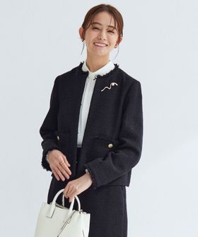 green label relaxing/ツイードライク ノーカラー ジャケット/ノーカラージャケット