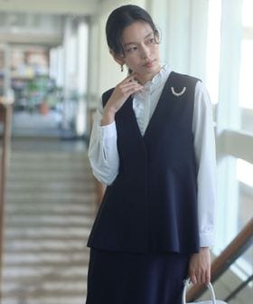 green label relaxing/［size SHORTあり］フルリー ペプラム ジレ/ベスト