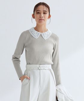 green label relaxing/リブ エリレース 2WAY ニット プルオーバー ウォッシャブル/ニット / セーター