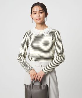 green label relaxing/リブ エリレース 2WAY ニット プルオーバー ウォッシャブル/ニット / セーター