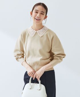 green label relaxing/【WEB限定】エリレース 2WAY ニット プルオーバー ウォッシャブル/ニット / セーター