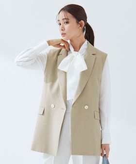 green label relaxing/Greed グリード メランジ テーラード ジレ ウォッシャブル ストレッチ/ベスト