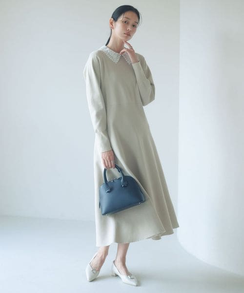 green label relaxing/エリレース 2WAY ニット ワンピース ウォッシャブル/ワンピース