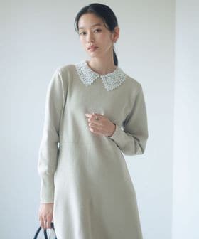 green label relaxing/エリレース 2WAY ニット ワンピース ウォッシャブル/ワンピース