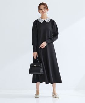 green label relaxing/エリレース 2WAY ニット ワンピース ウォッシャブル/ワンピース