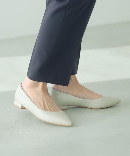 green label relaxing/ポインテッド メタルライン フラットパンプス 撥水/パンプス