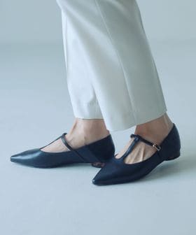 green label relaxing/ポインテッド Tストラップ フラットシューズ 撥水/パンプス
