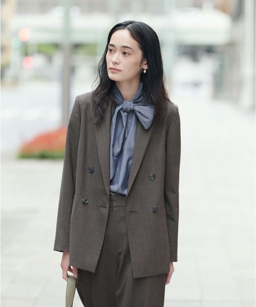 green label relaxing/［size SHORT/TALLあり］カチリラ ダブル ジャケット ウォッシャブル ストレッチ/テーラードジャケット