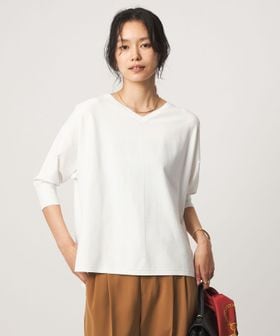 green label relaxing/Vネック ドルマン プルオーバー ニット ウォッシャブル 接触冷感 UVカット/ニット / セーター