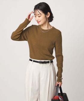 green label relaxing/＜1_OF MINE＞リブ クルーネック ロングスリーブ プルオーバー ニット マシンウォッシャブル/ニット / セーター