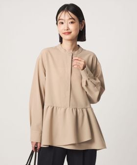 green label relaxing/ツイル ペプラム ブラウス マシンウォッシャブル ストレッチ/シャツ / ブラウス