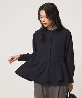 green label relaxing/ツイル ペプラム ブラウス マシンウォッシャブル ストレッチ/シャツ / ブラウス