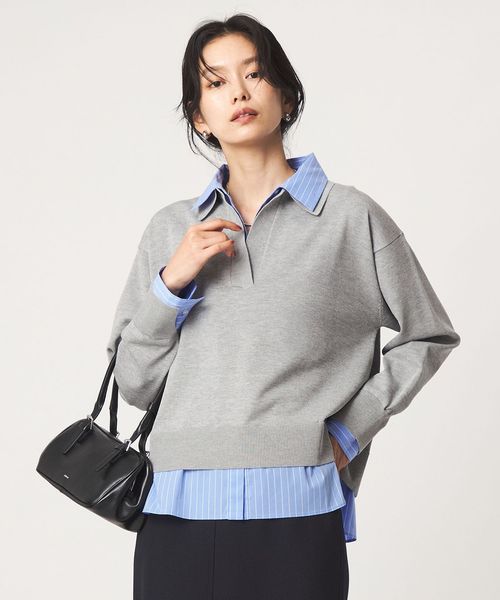 green label relaxing/2WAY  スキッパー シャツ プルオーバー ニット/ニット / セーター