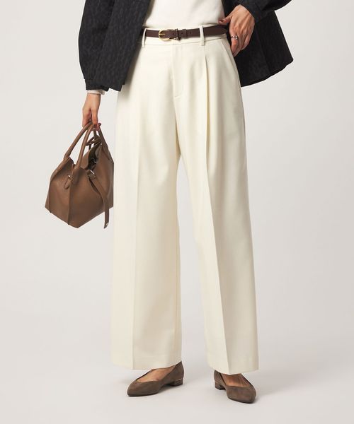 green label relaxing/［size SHORT/TALLあり］Daily Chic サキソニー ワイド パンツ/スラックス