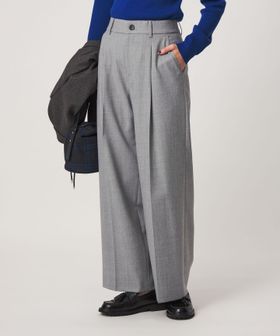 green label relaxing/［size SHORT/TALLあり］Daily Chic サキソニー ワイド パンツ/スラックス