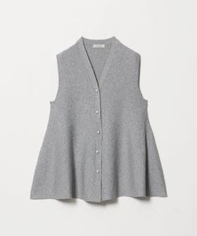 green label relaxing/フェイクパールボタン ペプラム ニット ジレ ウォッシャブル/ベスト