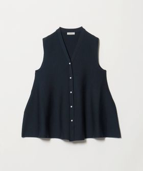 green label relaxing/フェイクパールボタン ペプラム ニット ジレ ウォッシャブル/ベスト