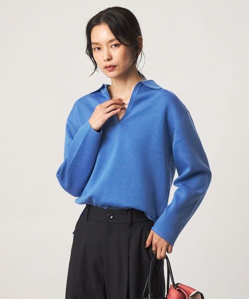 green label relaxing/［size SHORTあり］ウール スムース スキッパー プルオーバー ウォッシャブル/ニット / セーター
