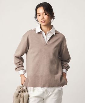 green label relaxing/［size SHORTあり］ウール スムース スキッパー プルオーバー ウォッシャブル/ニット / セーター