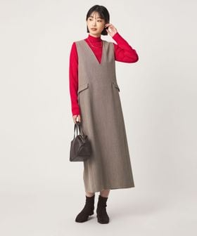green label relaxing/［size SHORTあり］ジャンパースカート ミニチドリ マシンウォッシャブル ストレッチ/ジャンパースカート