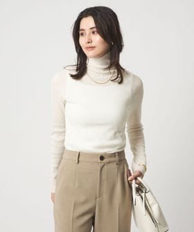 green label relaxing/ウール シアー リブ タートルネック ニット ウォッシャブル/ニット / セーター