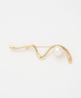 green label relaxing/ウェーブ&フェイクパール ブローチ/ブローチ / コサージュ