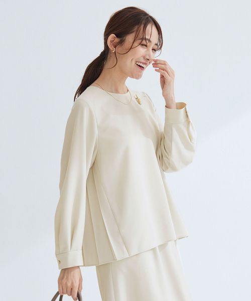 green label relaxing/［size SHORTあり］パウドレ プリーツ ブラウス ウォッシャブル ストレッチ/シャツ / ブラウス