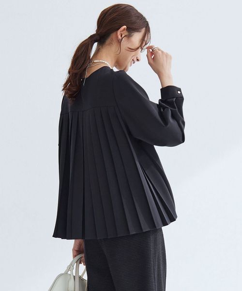 green label relaxing/［size SHORTあり］パウドレ プリーツ ブラウス ウォッシャブル ストレッチ/シャツ / ブラウス