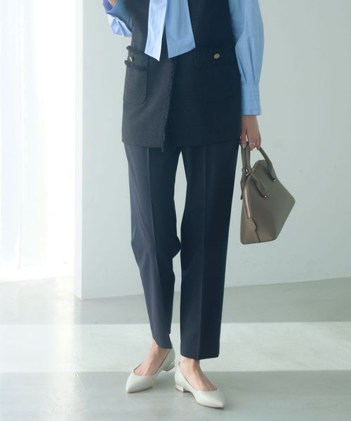 green label relaxing/［size SHORT/TALLあり］パウドレ テーパード パンツ ウォッシャブル ストレッチ/スラックス