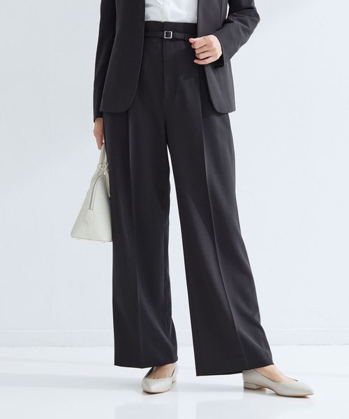 green label relaxing/［size SHORT/TALLあり］パウドレ ワイド パンツ ウォッシャブル ストレッチ/スラックス