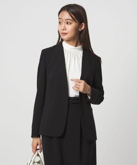 green label relaxing/［size SHORTあり］パウドレ ノーラペル ジャケット ウォッシャブル ストレッチ/ノーカラージャケット