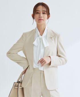 green label relaxing/［size SHORTあり］パウドレ ノーラペル ジャケット ウォッシャブル ストレッチ/ノーカラージャケット